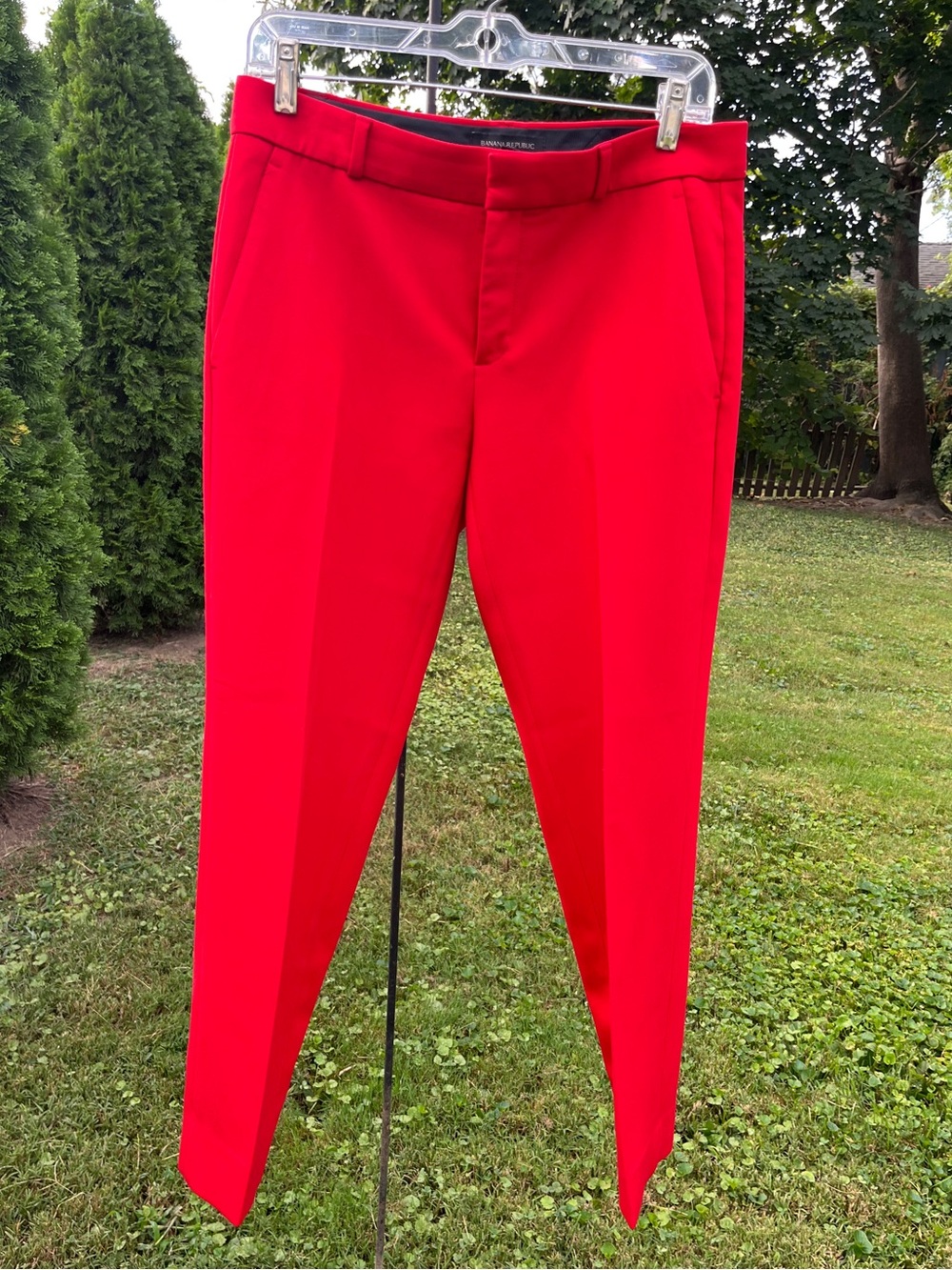Banana Republic Avery Bright Red Slim Dress Pants